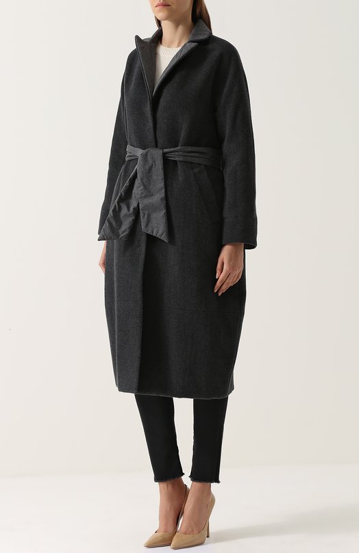 Шерстяное двустороннее пальто с поясом Victoria Andreyanova 