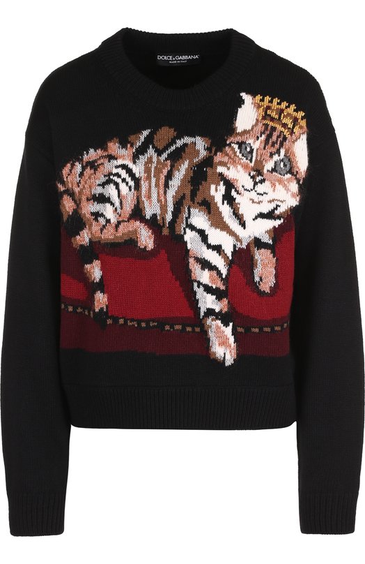 Кашемировый пуловер с принтом Dolce&Gabbana 