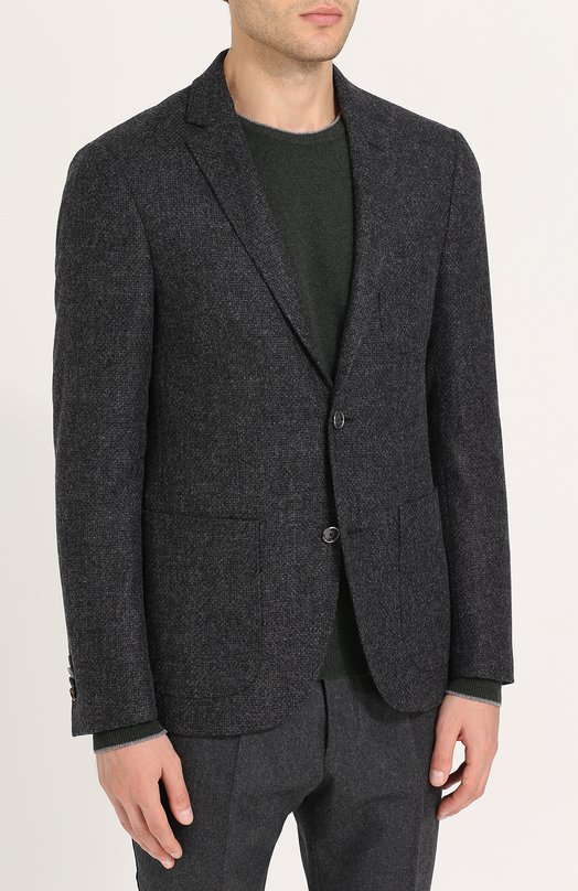 Однобортный пиджак из смеси шерсти и хлопка с кашемиром SAND 