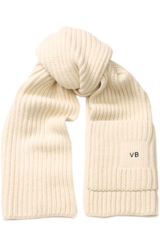 Шерстяной шарф фактурной вязки Victoria Beckham 