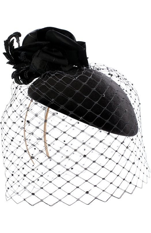 Фетровая шляпа с декоративной сеточкой и цветком Philip Treacy 