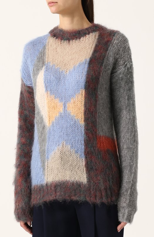 Вязаный пуловер с круглым вырезом и длинным рукавом Chloe 