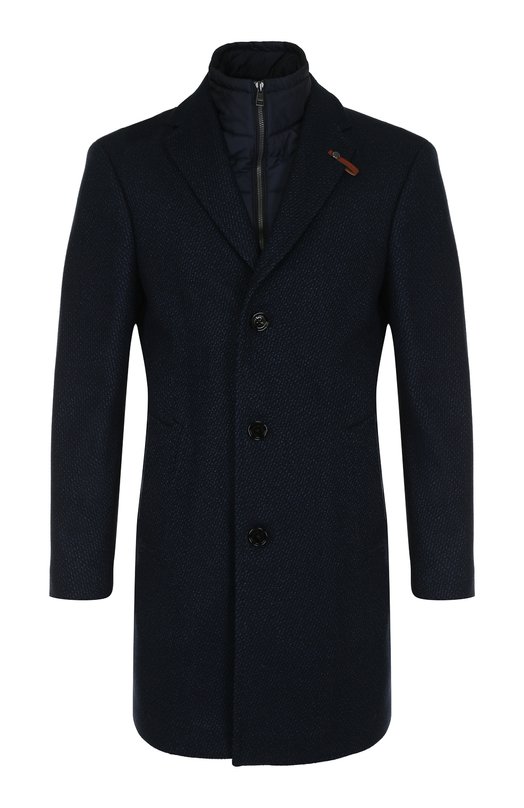 Однобортное шерстяное пальто с подстежкой Baldessarini 