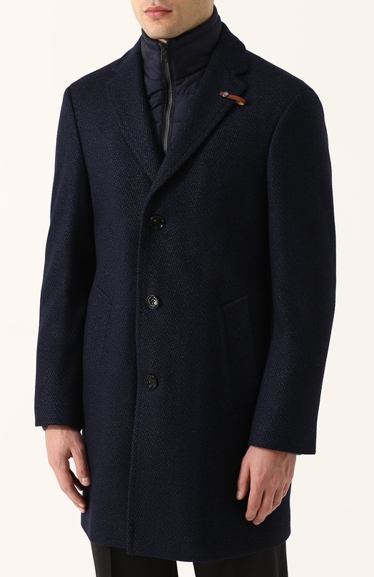 Однобортное шерстяное пальто с подстежкой Baldessarini 