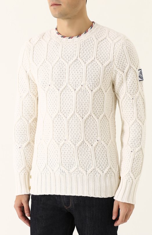 Шерстяной свитер фактурной вязки MONCLER 