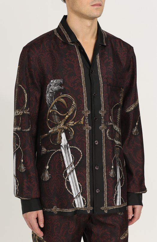 Шелковая рубашка с принтом Dolce&Gabbana 