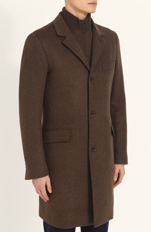 Однобортное кашемировое пальто с подстежкой Loro Piana 