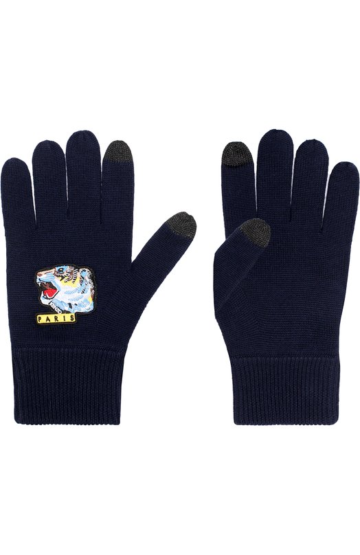 Шерстяные перчатки с аппликацией Kenzo 
