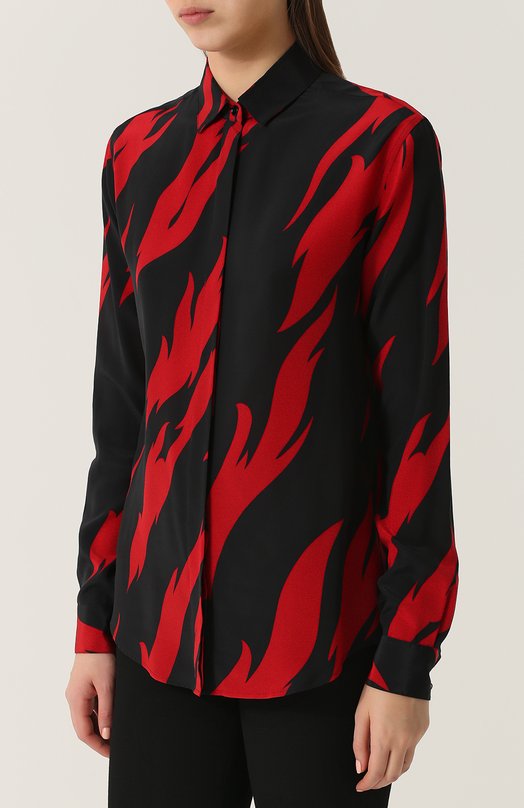Шелковая блуза с принтом Yves Saint Laurent 