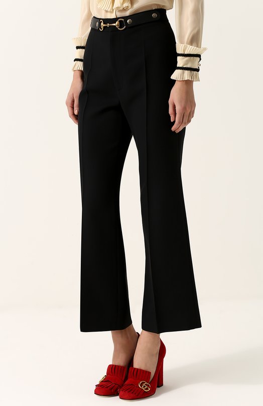 Укороченные расклешенные брюки со стрелками Gucci 