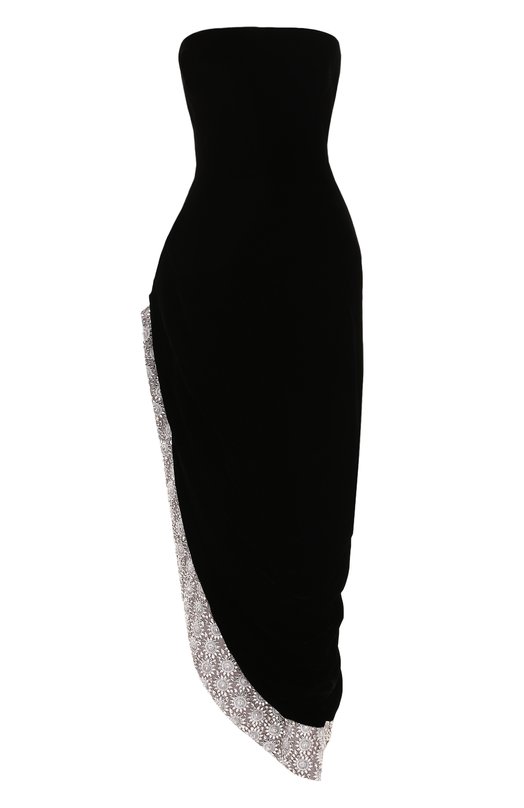 Шелковое платье-бюстье асимметричного кроя Oscar de la Renta 