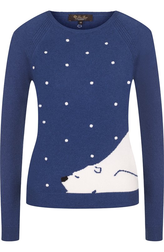 Кашемировый пуловер с круглым вырезом Loro Piana 