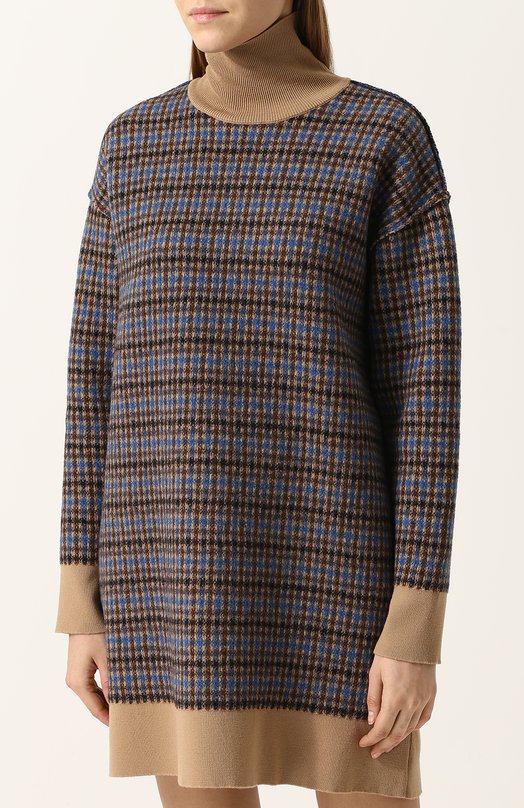 Удлиненный шерстяной свитер фактурной вязки Stella Mccartney 