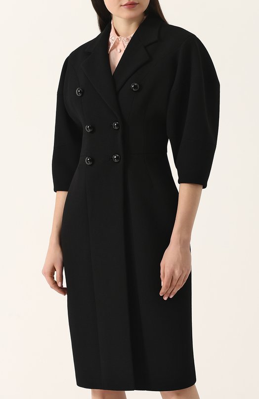 Шерстяное двубортное пальто с укороченным рукавом Dolce&Gabbana 