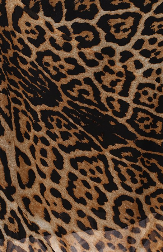 Шелковая юбка-макси с леопардовым принтом Yves Saint Laurent 