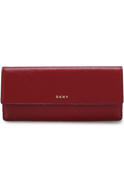 Кожаный кошелек с клапаном и логотипом бренда DKNY Jeans 
