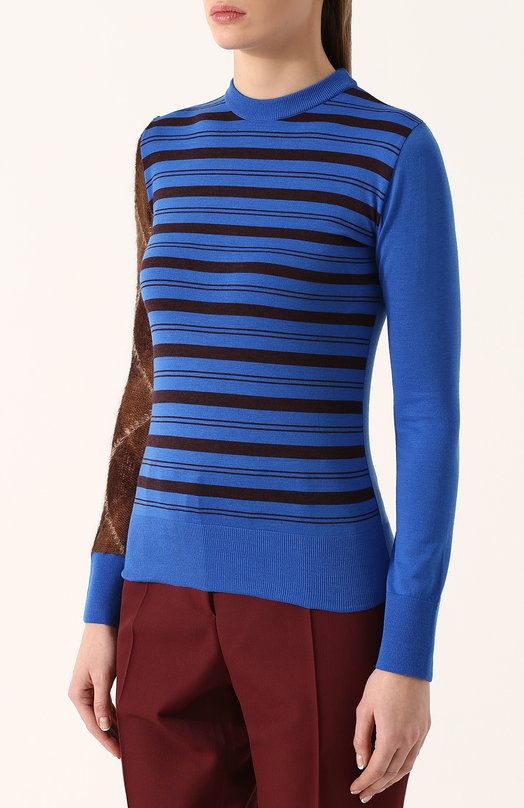 Приталенный вязаный пуловер с круглым вырезом Marni 