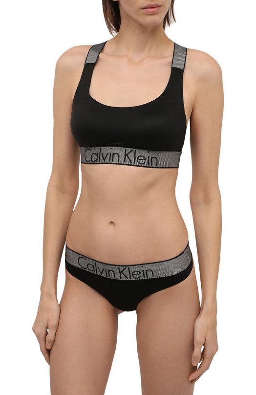 Стринги с широким поясом и логотипом бренда Calvin Klein Underwear 