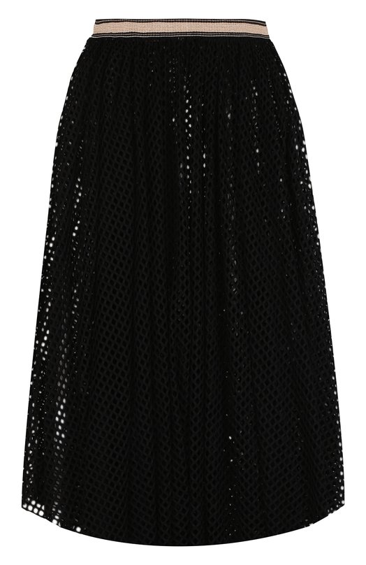 Однотонная перфорированная юбка-миди с широким поясом By Malene Birger 