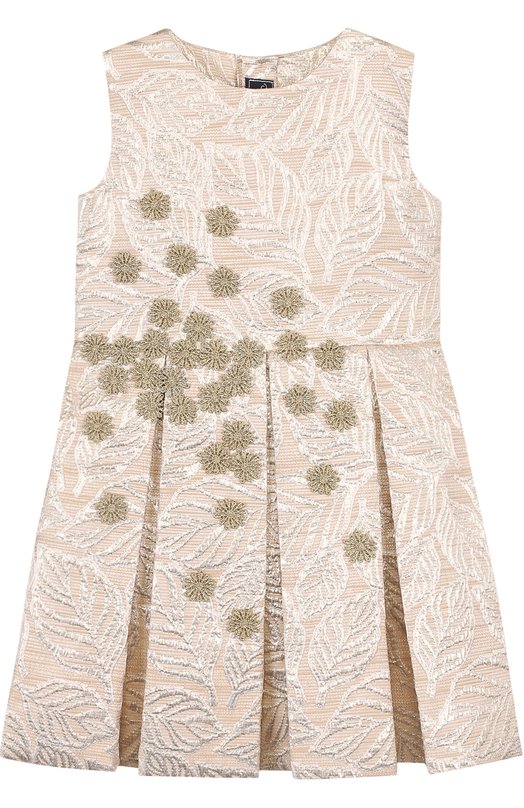 Жаккардовое мини-платье с бантом и вышивкой Oscar de la Renta 2556457