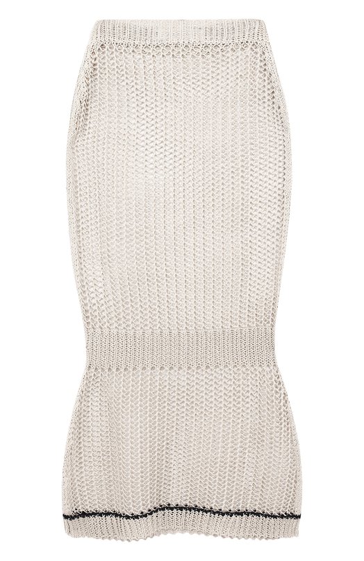 Льняная юбка-миди фактурной вязки Victoria Beckham 