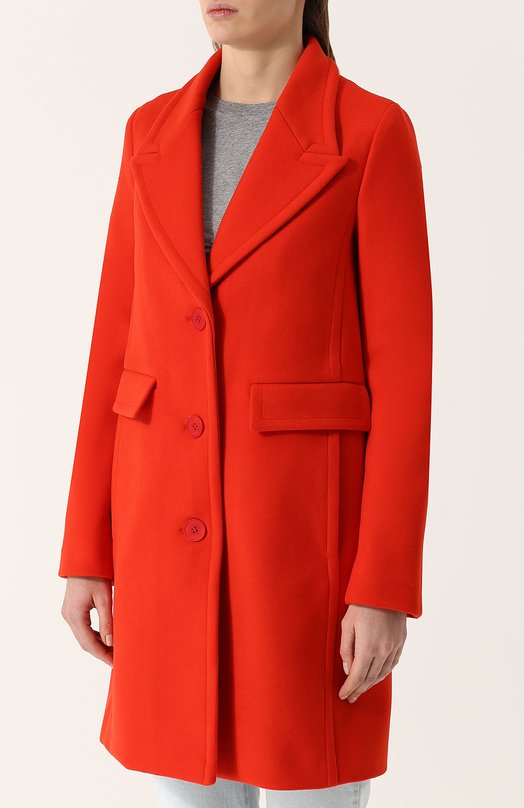 Однотонное шерстяное пальто Stella Mccartney 
