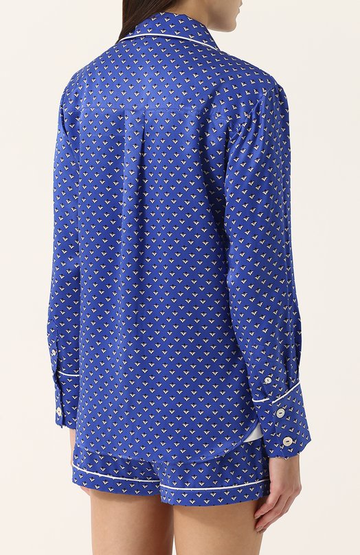 Шелковая пижама с мини-шортами и принтом Olivia Von Halle 