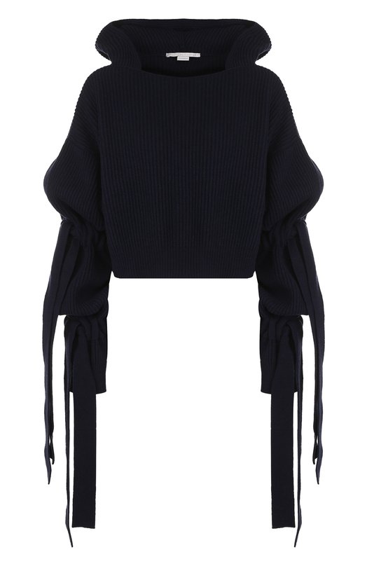 Укороченный пуловер фактурной вязки из смеси кашемира и шерсти Stella Mccartney 