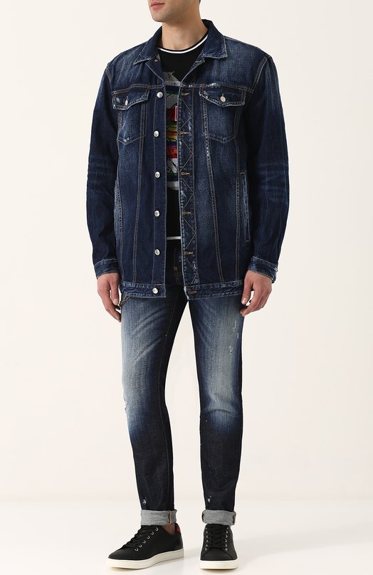 Удлиненная джинсовая куртка на пуговицах Dsquared2 