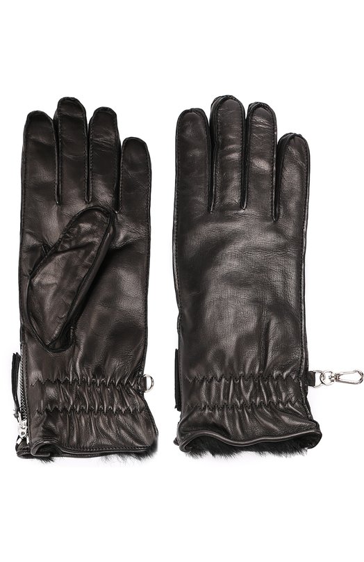 Кожаные перчатки с меховой подкладкой Dsquared2 