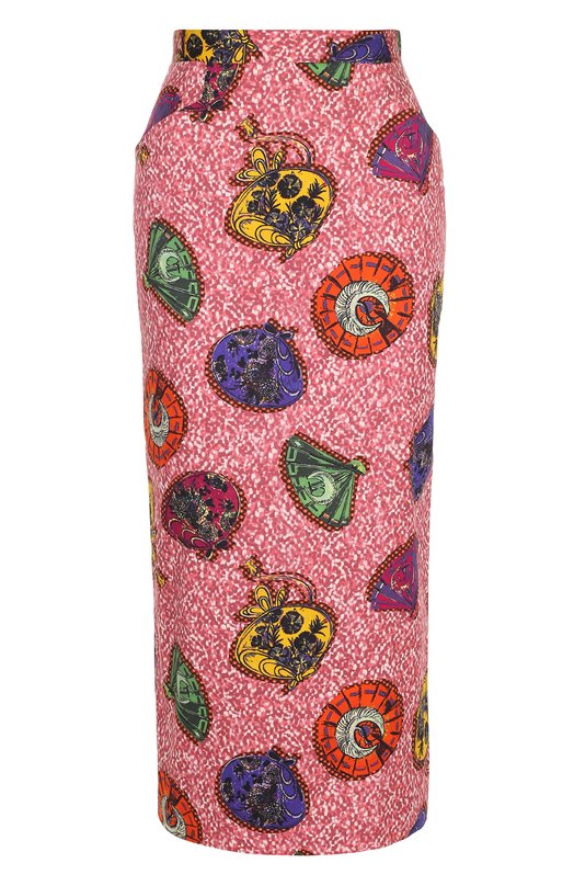 Хлопковая юбка-карандаш с принтом STELLA JEAN 