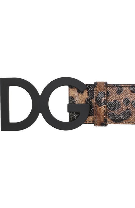 Кожаный ремень с фигурной пряжкой Dolce&Gabbana 