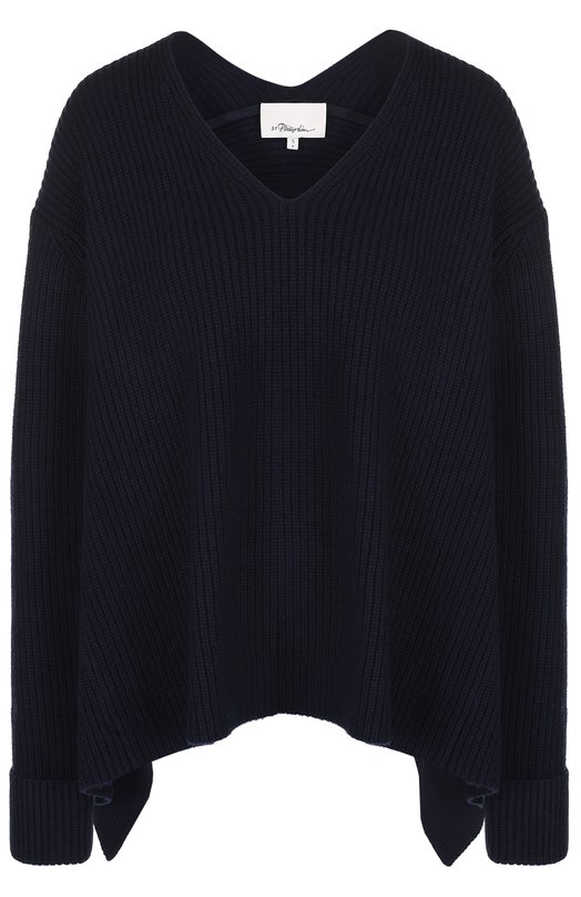 Шерстяной пуловер асимметричного кроя с V-образным вырезом 3.1 PHILLIP LIM 