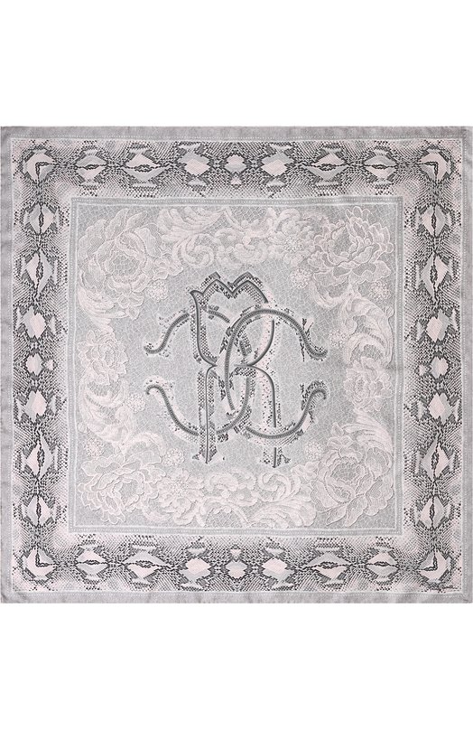Шелковый платок с принтом Roberto Cavalli 