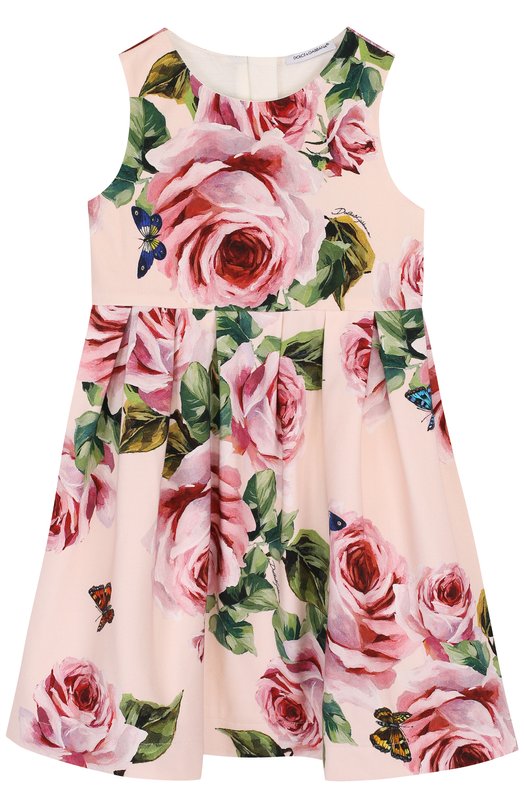 Хлопковое платье с цветочным принтом Dolce&Gabbana 2598164