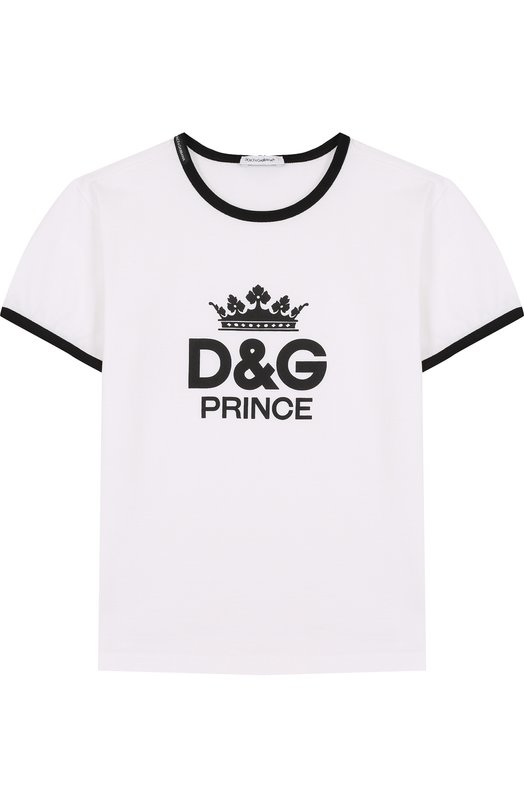 Хлопковая футболка с контрастной отделкой Dolce&Gabbana 2599452