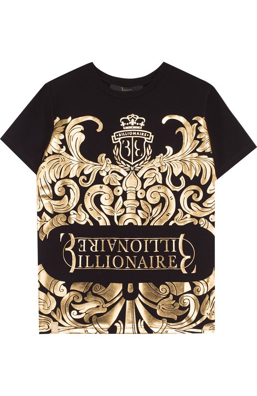 Хлопковая футболка с принтом Billionaire 2607325