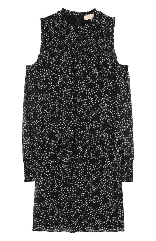 Приталенное платье-миди с принтом и открытыми плечами Michael Michael Kors 