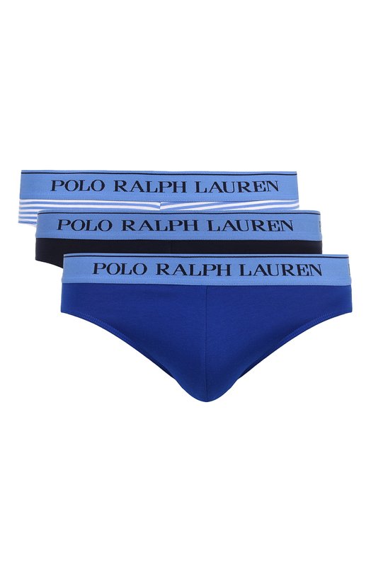 Комплект из трех хлопковых брифов с широкой резинкой Ralph Lauren 