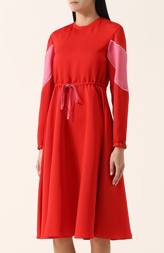 Приталенное платье-миди с длинным рукавом Valentino 