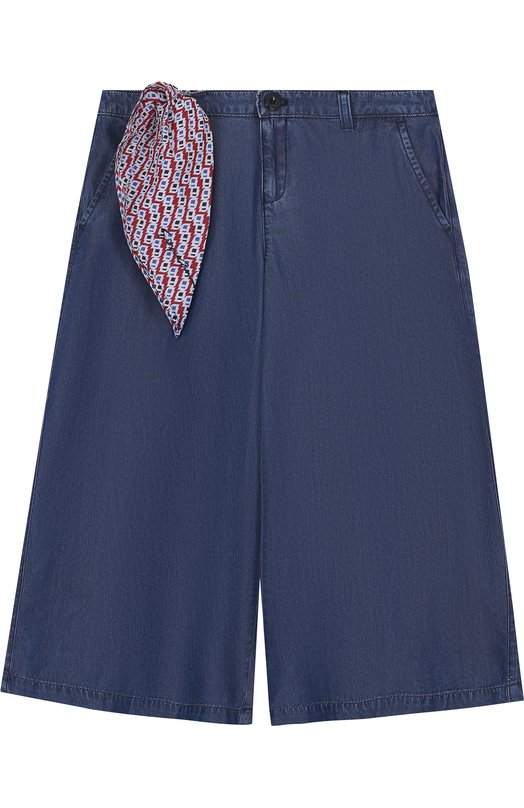 Расклешенные хлопковые джинсы с декоративным платком Armani Junior 2620087