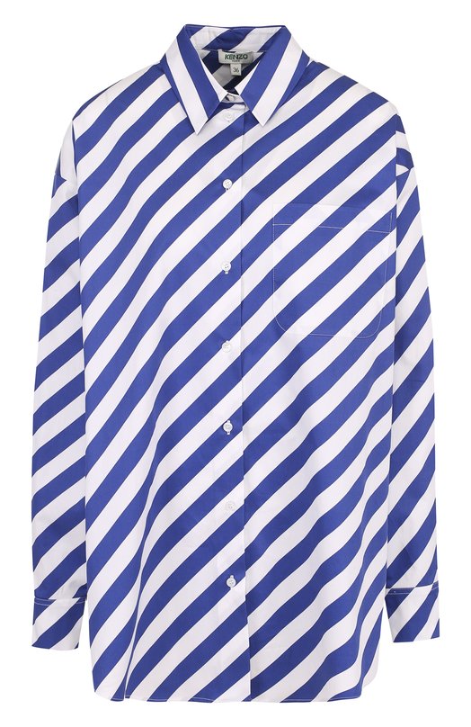 Хлопковая блуза свободного кроя в полоску Kenzo 