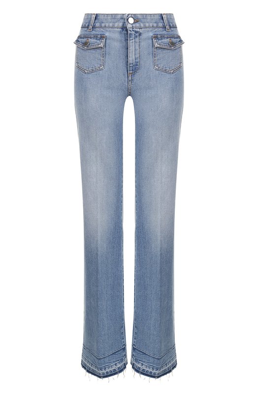 Расклешенные джинсы со стрелками и потертостями Stella Mccartney 