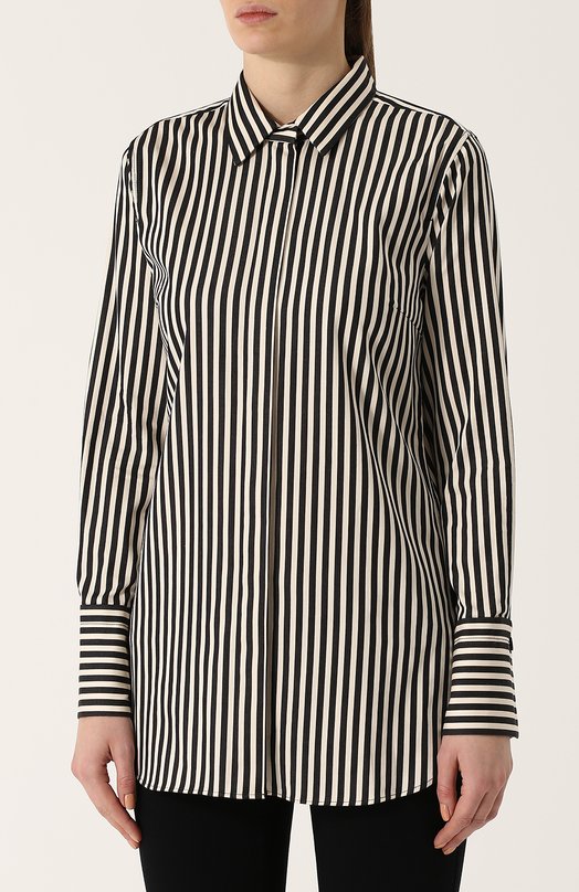 Хлопковая блуза свободного кроя в полоску By Malene Birger 
