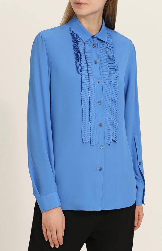 Однотонная блуза с плиссированными оборками No. 21 