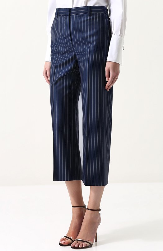 Укороченные шерстяные брюки в полоску Versace 