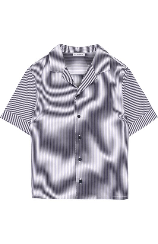 Хлопковая рубашка в полоску с логотипом бренда Dolce&Gabbana 2632654