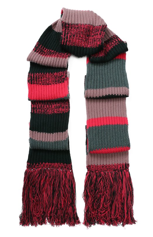 Вязаный шарф из смеси шерсти и кашемира с бахромой Burberry 