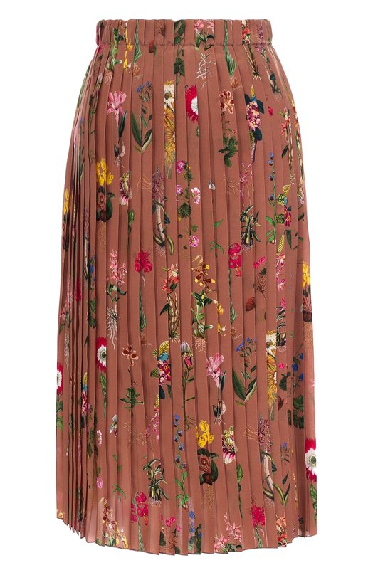 Шелковая плиссированная юбка-миди с принтом No. 21 