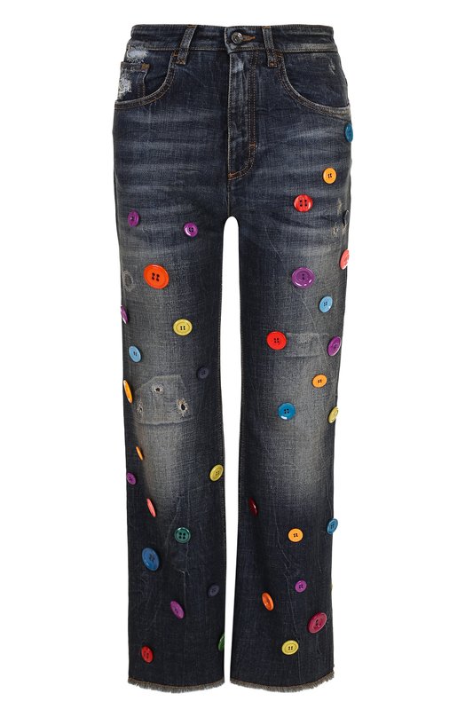 Укороченные расклешенные джинсы с контрастной отделкой Dolce&Gabbana 